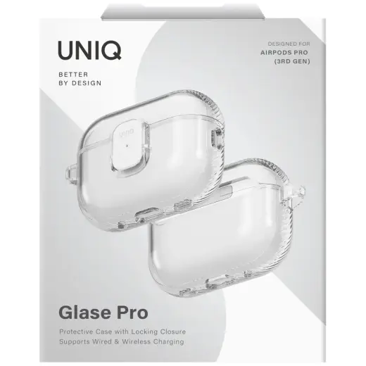 Case UNIQ Glase Pro for AirPods Pro 3     Lock Case transparent Foto 6