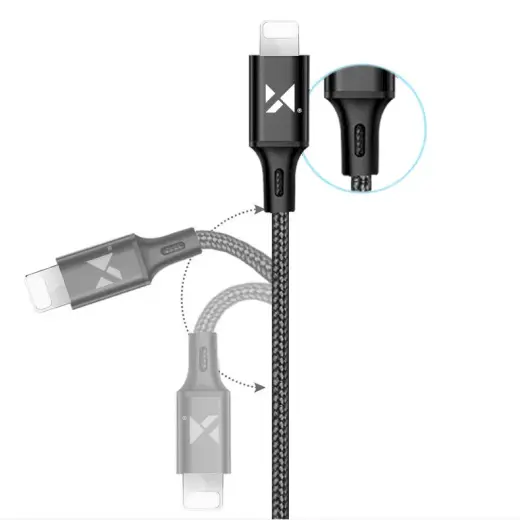 Wozinsky WUC-L1B data transfer and charging cable | USB-A to Lightning | 12W | 1m | black Photo