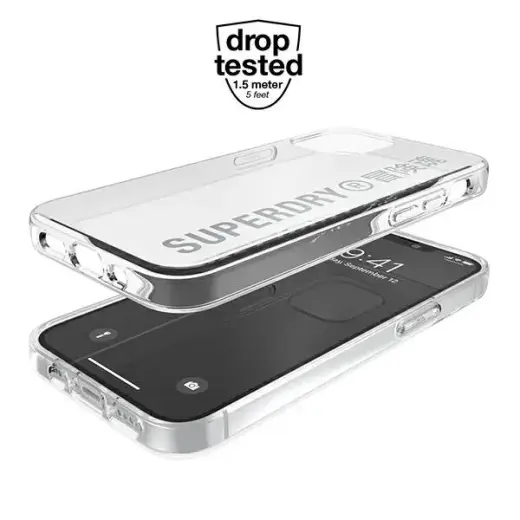 SuperDry Snap iPhone 12 mini Clear Case srebrny|silver 42590 Фото num