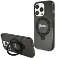 Guess Ring Stand Script Glitter MagSafe case for iPhone 15 Pro Max - black — Photo 1