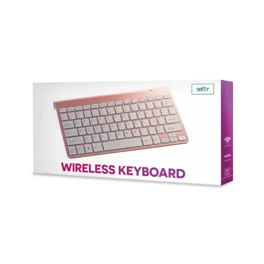 Setty bezvadu tastatūra rozā zelts Foto 2