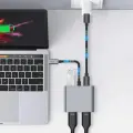 Tech-Protect HB08 4in1 USB-C + USB2.0 + 2 x HDMI 4K 60HZ adapter - gray Photo