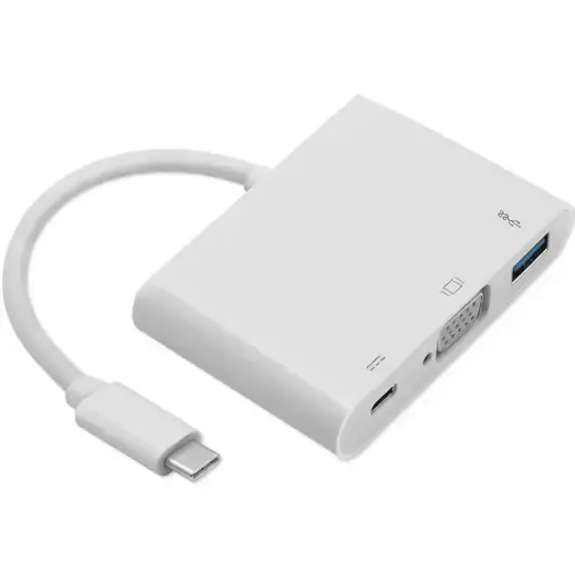 Qoltec Hub Adapter USB-C 3.1 3in1 | USB 3.0 | VGA | USB-C 3.1 PD 92W Фото num