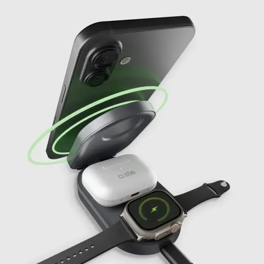 Foldable 3in1 wireless stand, QI2 and MFI Foto 4