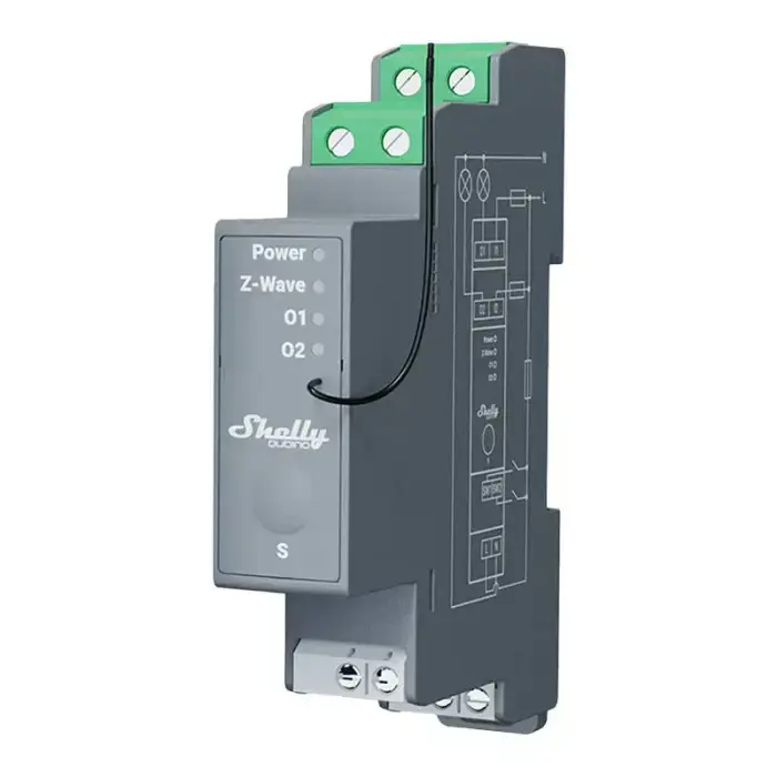 Shelly Qubino Pro 2 DIN rail Relay, 2-channel, Z-Wave