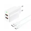 Foneng Wall charger EU63 - 2xUSB - 12W with USB to Type C cable white Foto 1