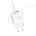 Borofone Sienas lādētājs BN15 Strong - 2xUSB - 2,1A ar USB-Micro USB kabeli, balts (bojāts iepakojums) Foto 4