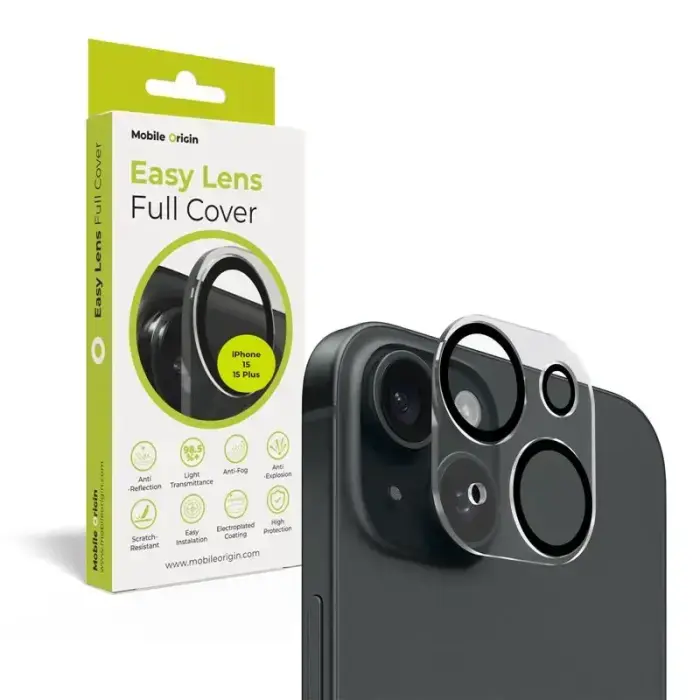 Mobile Origin Easy Lens full cover, clear - iPhone 15 / 15 Plus