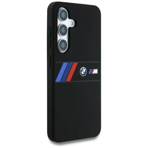 Etui BMW Silicone Middle Tricolor         Stripes MagSafe do Samsung Galaxy S25 czarny Фото num