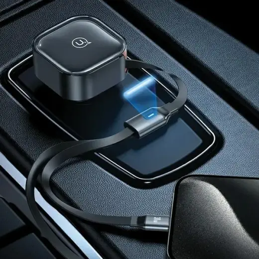 Зарядка для автомобиля USAMS C41 CC220 | 30W | PD | USB-C | с USB-C кабелем в комплекте | черный Фото num