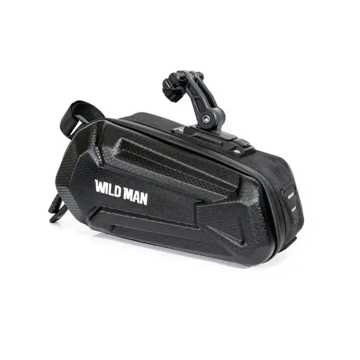 WILDMAN traveling bag under bike saddle with zipper 1,2L XT7 black