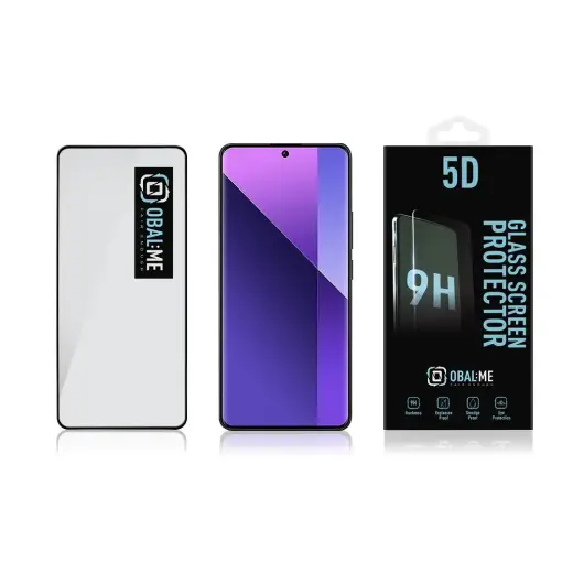 OBAL:ME 5D стекло защитное стекло для телефона Xiaomi Redmi Note 13 Pro+ 5G черное Фото num