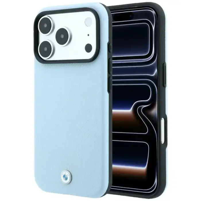BMW Kevlar Metal Logo MagSafe Case for iPhone 18 Pro Max / 17 Pro Max Blue