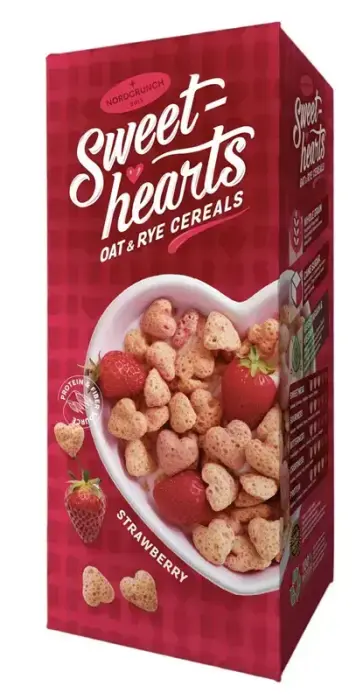 Sweethearts rudzu un auzu bumbiņas ar zemenēm, 150g