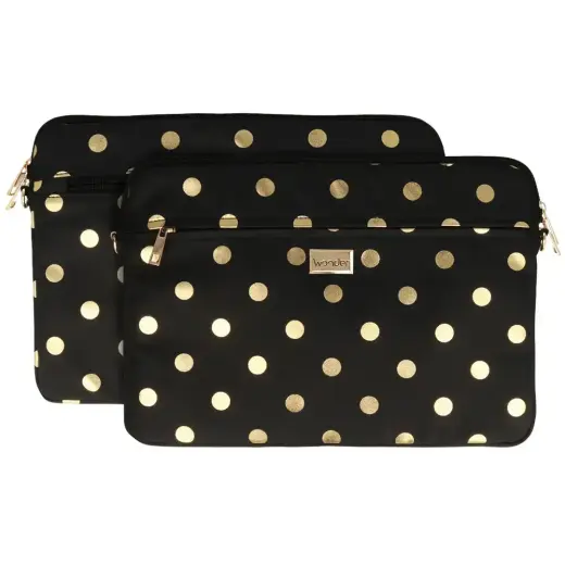 Wonder Sleeve Laptop 13-14 inches gold polka-dot