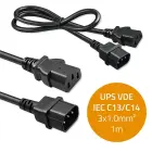 Qoltec Power cable IEC C13 | C14 | 3x1.00mm² | Pure copper Cu | 1m Фото num