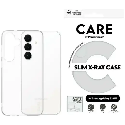 Etui CARE by PanzerGlass Fashion X-Ray    do Samsung Galaxy S25 FE przezroczysty