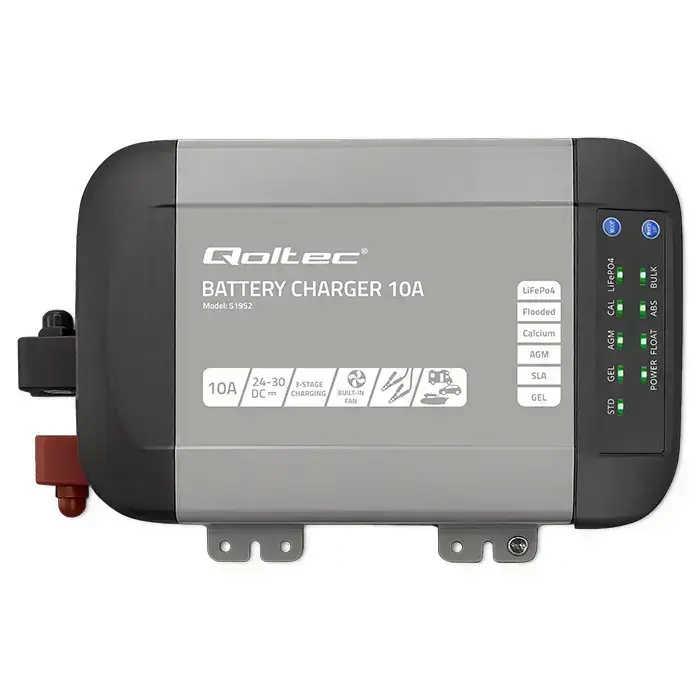 Qoltec Smart Monolith charger for LiFePO4 AGM GEL SLA batteries | 10A | 24V Foto 16