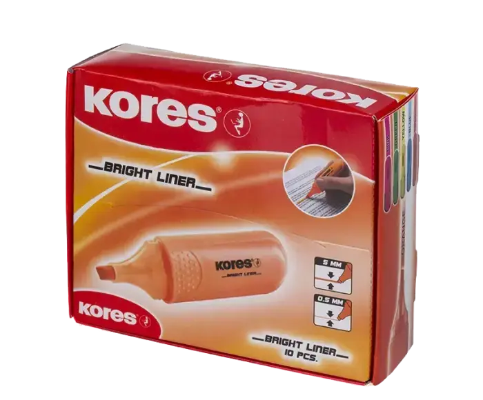 Teksta marķieris KORES BRIGHT LINER oranžs Foto 4