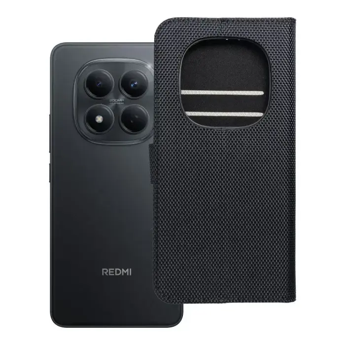 Flip case for Xiaomi Redmi NOTE 15 PRO 4G 4Card RFID anti-theft tech fabric black