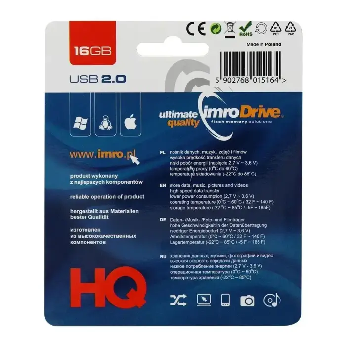 IMRO pendrive BLACK 16GB USB2.0 Foto 2