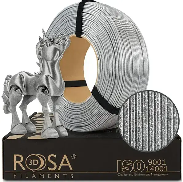 Filaments PLA Galaxy Briliant Silver 1.75mm 1kg Rosa3D