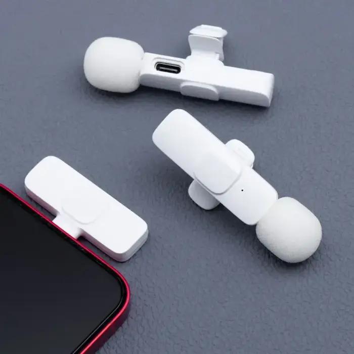 Wireless lavalier microphone Lightning double (2 in set) K1 white Photo