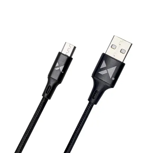 Wozinsky WUC-M1B datu pārraides un uzlādes vads | USB-A uz Micro USB | 12W | 1m | melns Foto 2