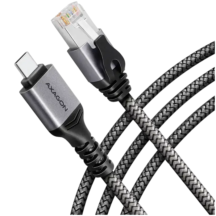AXAGON ADE-CM15 USB-C 3.2 Gen 1 - RJ-45 cable, Gigabit Ethernet 10/100/1000, 1.5m, braid
