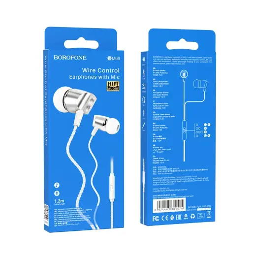 Borofone Earphones BM66 New Sound with microphone silver Foto 5