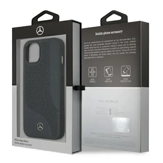 Mercedes MEHCP13MCDONA iPhone 13 6,1"navy hardcase Leather Perforated Area Foto 8